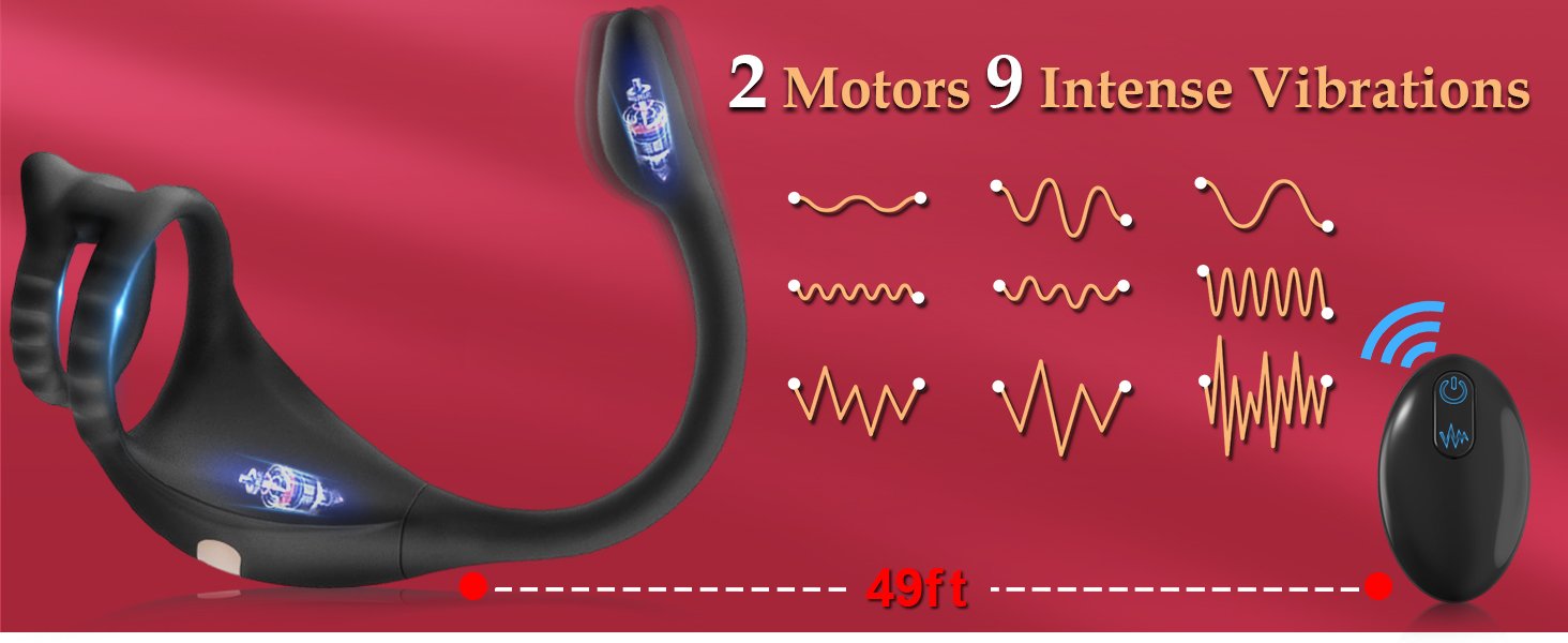Remote Control Vibrating Cock Ring with Prostate Massager7