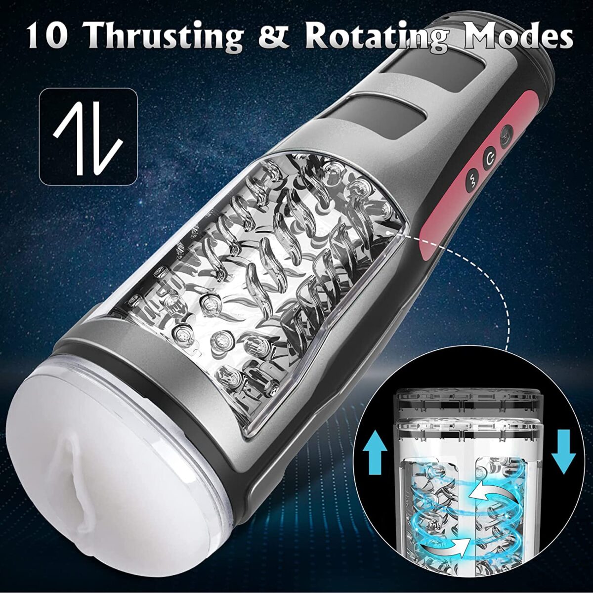 Buy 10 Thrusts Rotations Hands Free Masturbator in India