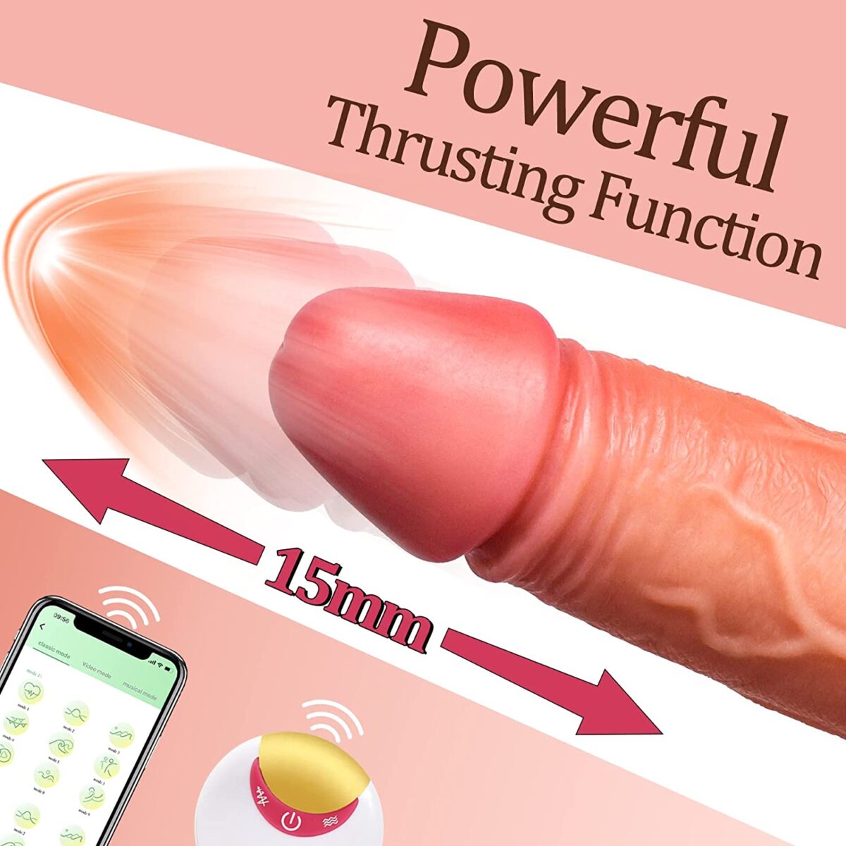 Buy 8 Thrusting Realistic Vibrating Dildo in India