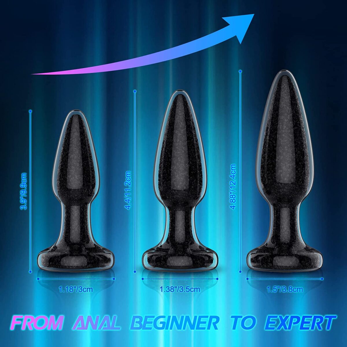 Buy 3 Piece Training Glass Butt Plug Set in India