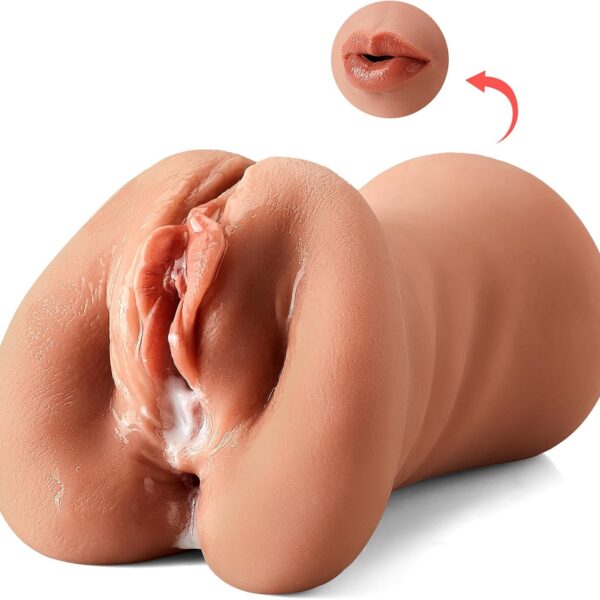 A lifelike pocket pussy 3 in 1 Pussy Toy with multiple openings, crafted for ultimate satisfaction and easy to clean for hygienic use.