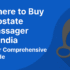 Informative digital graphic banner with clean modern design, showcasing Where to Buy Prostate Massagers in India with icons of online shopping cart, discreet packaging, and male wellness theme on a 16:9 layout.