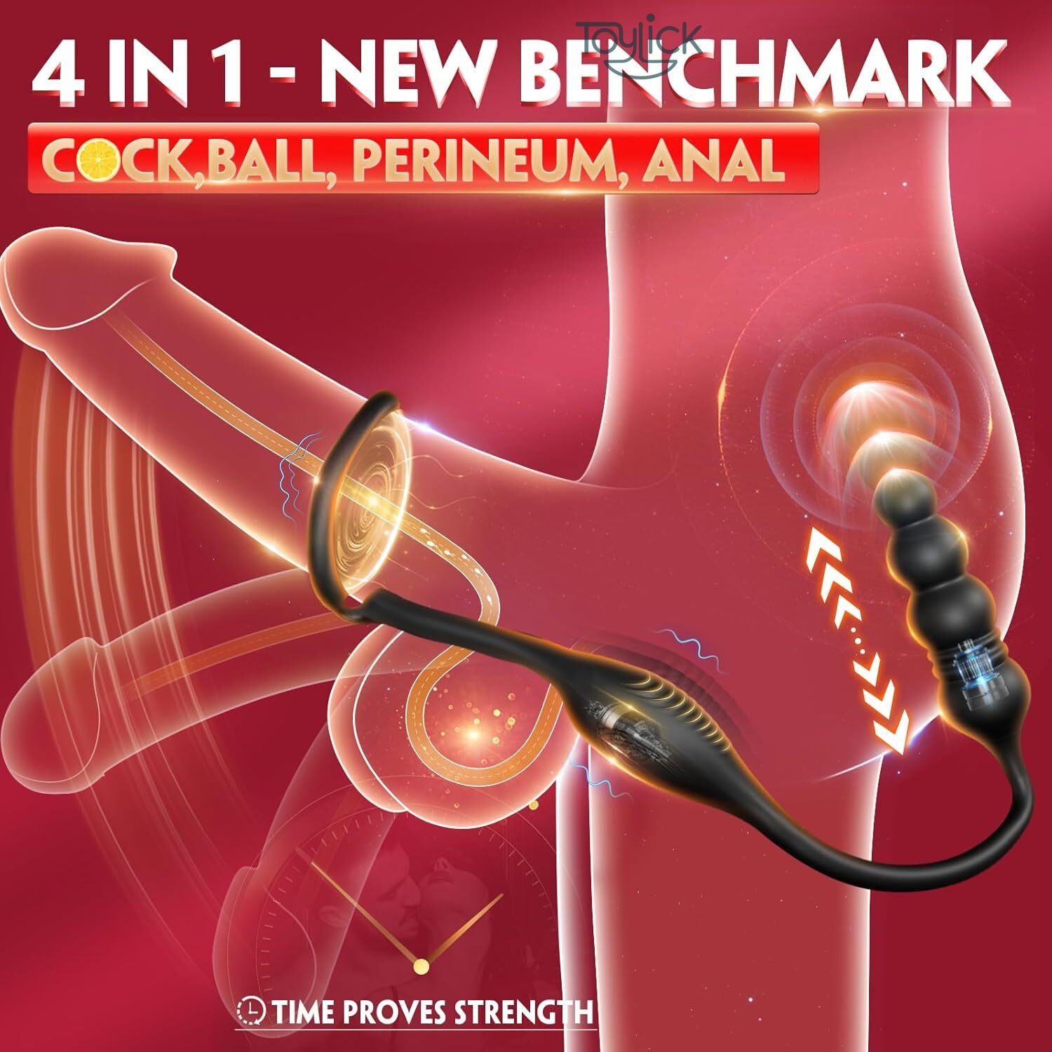 app-thrusting-prostate-massager-with-remote-control-10 vibration-modes-toylick-1 ToyLick App Thrusting Prostate Massager highlighting the 2 POWERFUL MOTORS and the dual function: Thrusting and Vibration (10 Modes) for comprehensive P-spot stimulation.