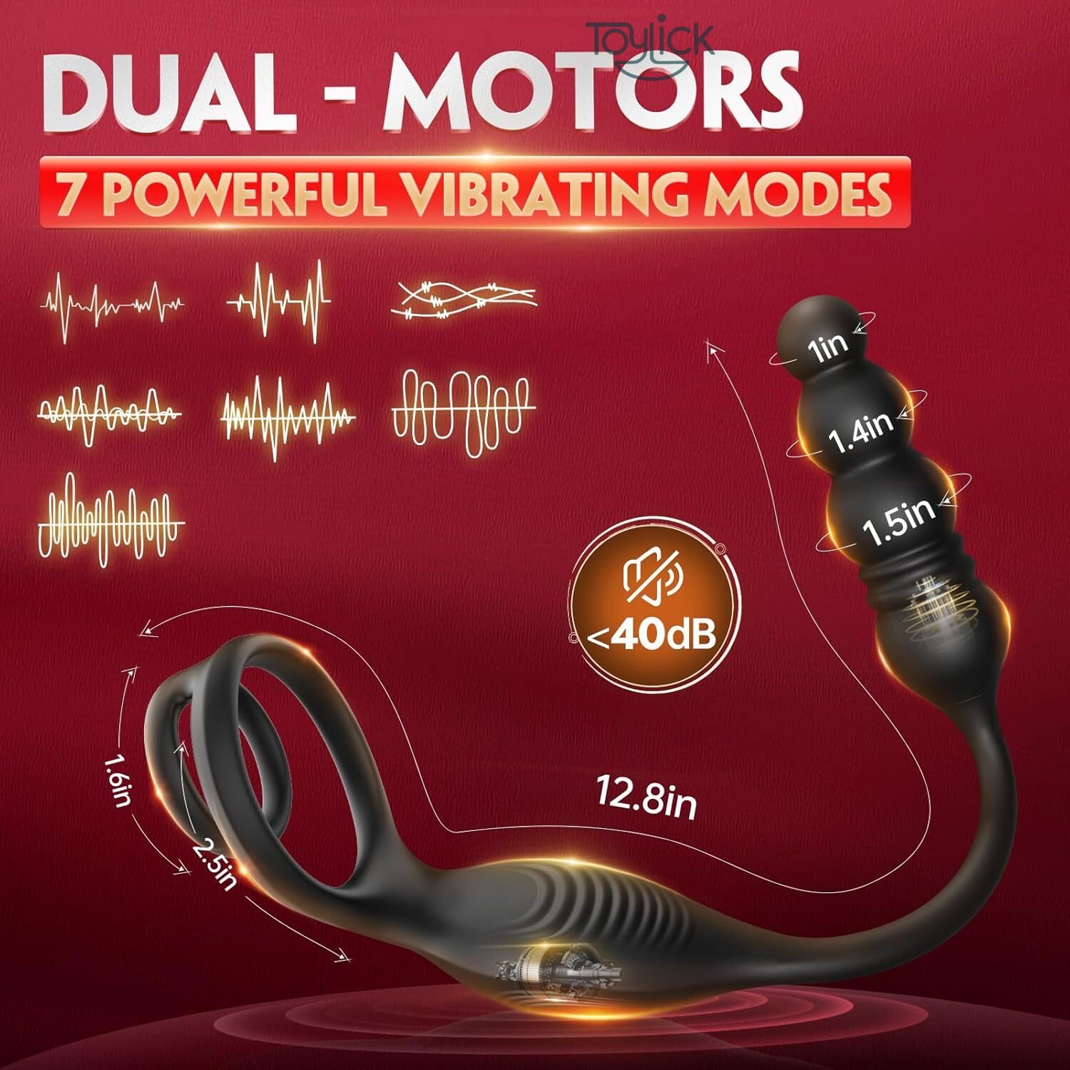 app-thrusting-prostate-massager-with-remote-control-10 vibration-modes-toylick-3 ToyLick App Thrusting Prostate Massager illustrating the 9 Thrusting Modes and 10 Vibration Modes for varied and intense pleasure, with a graphic showing the internal mechanism.
