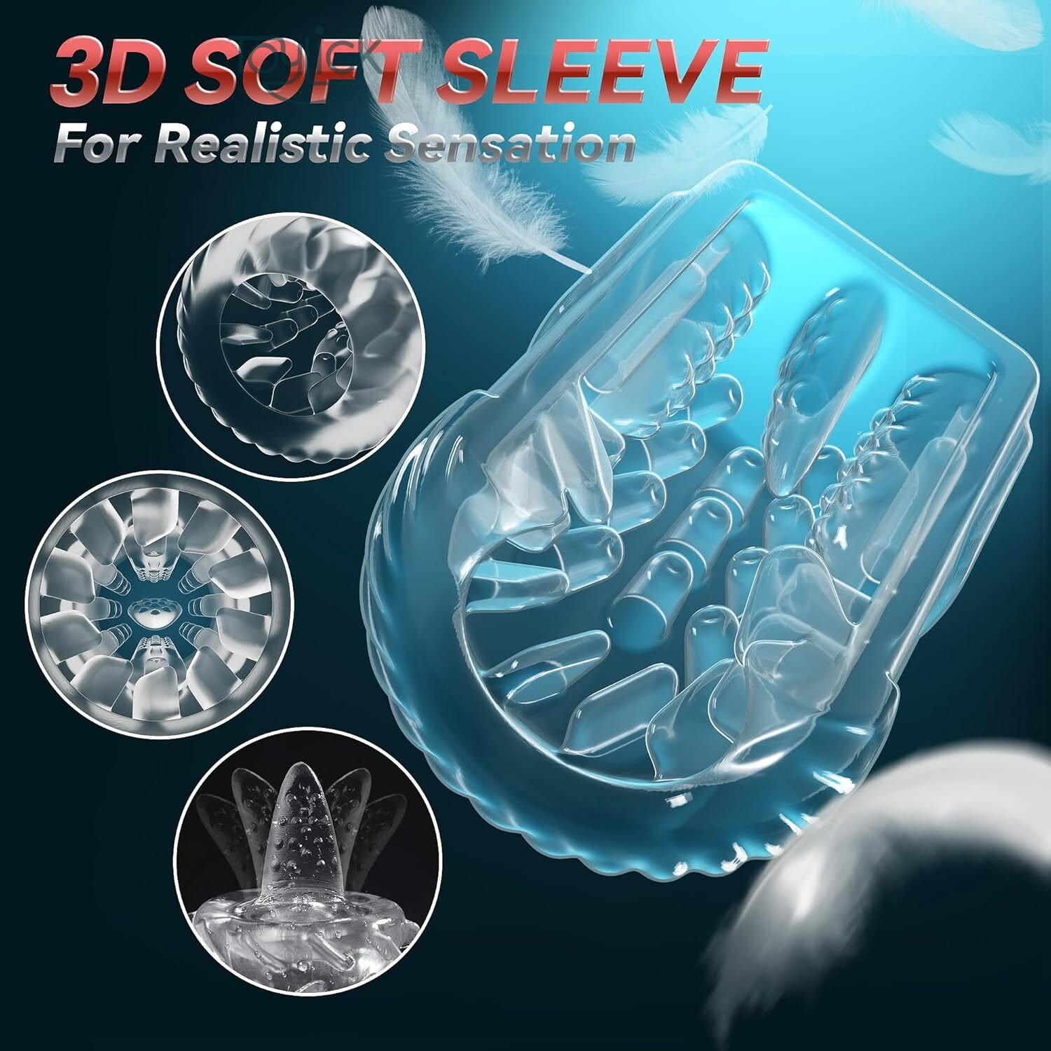 automatic-sucking-masturbator-with-3-pump-7-thrusting-rotating-vibration-toylick-5 ToyLick Automatic Sucking Masturbator showing the Simple Control Panel with separate buttons for Power, Thrusting, Rotation, and Pumping/Suction.